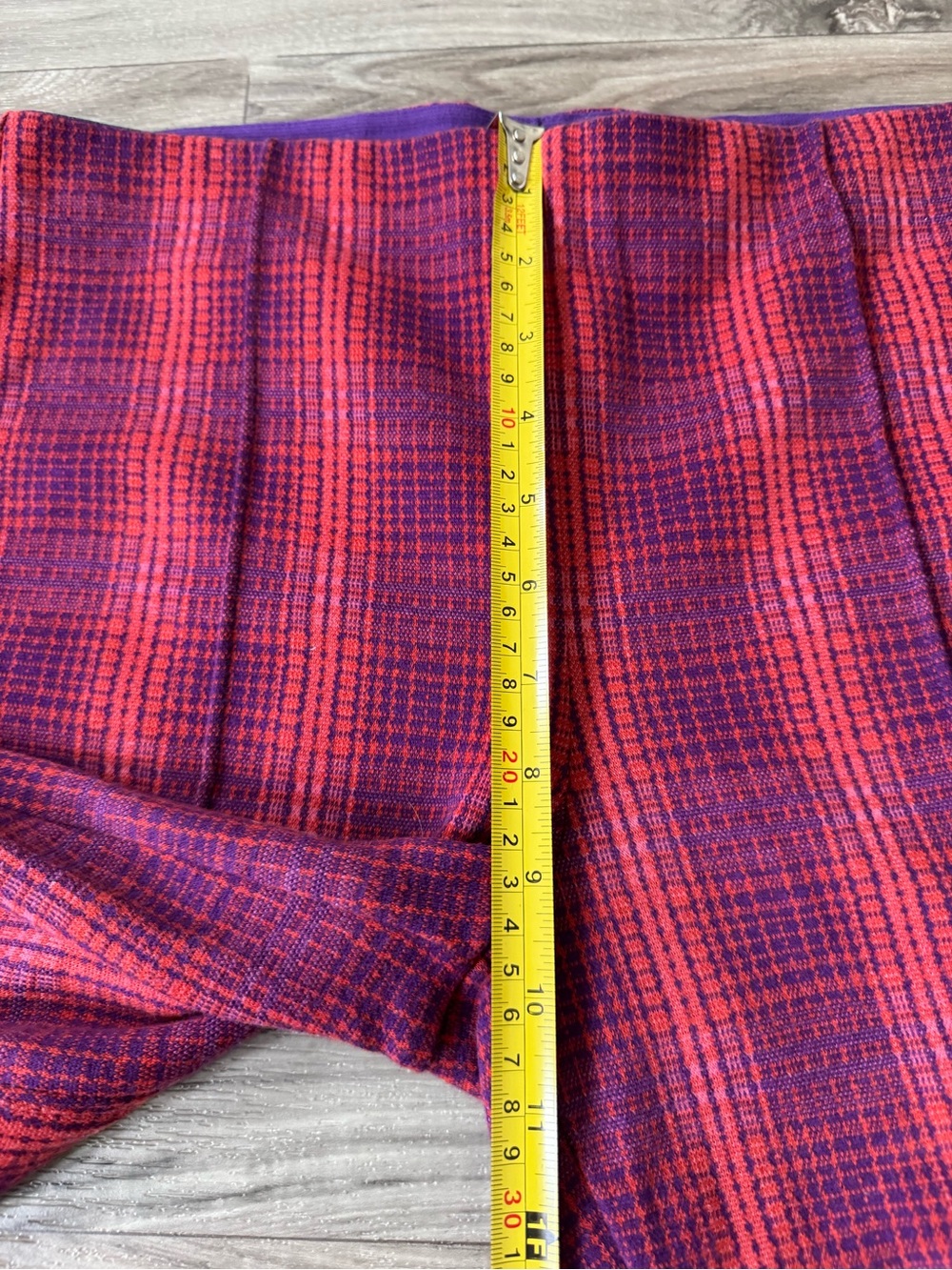 Maeve by Anthropologie Margot Kick-Flare Pants in Red and Purple Plaid Sz Small - Picture 7 of 10